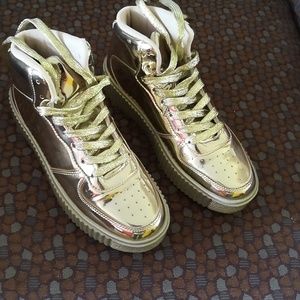 All gold sneakers